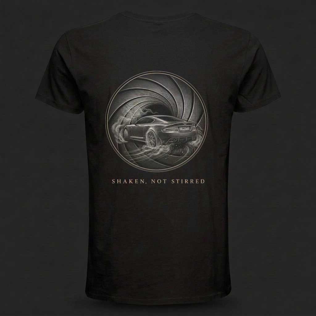 Fuel Bros Project « Shaken, not Stirred ». Camiseta de manga corta. Ed Limitada. — espalda